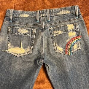 NWOT Joes Vintage series rainbow stitched flare denim size 26